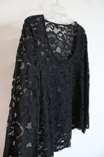 Express Black Lace Long Sleeved Top | S