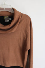 NEW Taylor Black & Brown Cowl Neck Sweater Dress | M