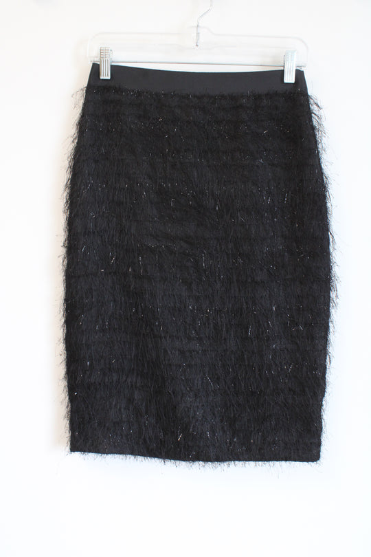NEW Banana Republic Black Eyelash Shimmer Pencil Skirt | 0