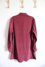 Denim & Co. Red Long Sleeved Button Down Dress | L