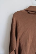 NEW Taylor Black & Brown Cowl Neck Sweater Dress | M