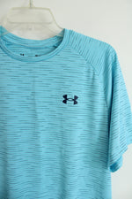 Under Armour Tech Tee Light Blue Dash Stripe T-Shirt | M