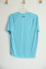 Under Armour Tech Tee Light Blue Dash Stripe T-Shirt | M