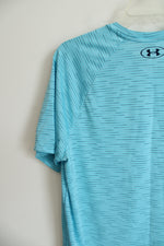 Under Armour Tech Tee Light Blue Dash Stripe T-Shirt | M