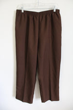 Alfred Dunner Brown Elastic Waist Dress Pants | 14P