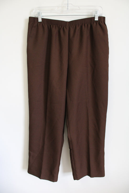 Alfred Dunner Brown Elastic Waist Dress Pants | 14P