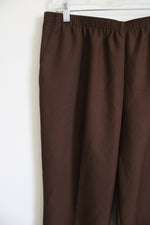Alfred Dunner Brown Elastic Waist Dress Pants | 14P