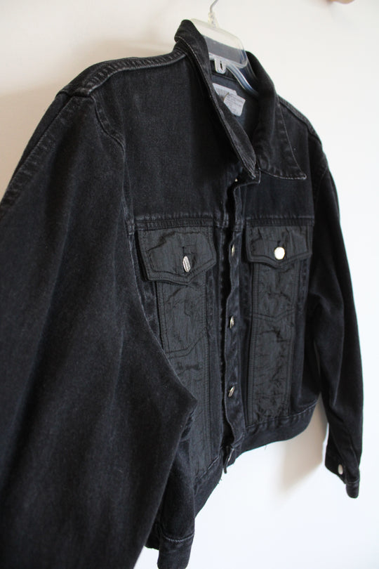 Vestiti Amancio Black Cropped Denim Jacket | M