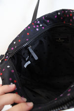 Kate Spade Jae Quilted Festive Confetti Black Nylon Medium Satchel