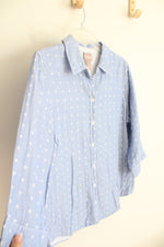 Chico's Blue & White Polka Dot Button Down Top | 1 (M)
