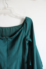 Venus Green Off-The-Shoulder Flutter Sleeved Dress | 12