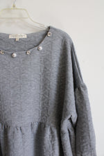 Simply Southern Gray Quilted Embellished Dress | XL