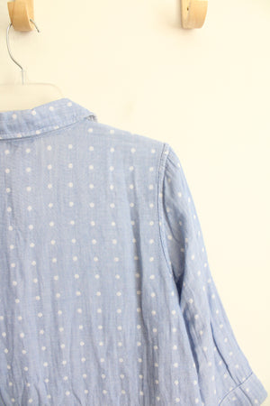 Chico's Blue & White Polka Dot Button Down Top | 1 (M)