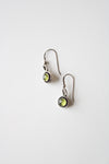 Green Stone Sterling Silver Hook Earrings
