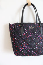 Kate Spade Jae Quilted Festive Confetti Black Nylon Medium Satchel