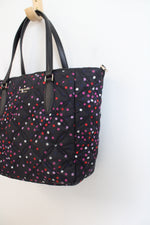 Kate Spade Jae Quilted Festive Confetti Black Nylon Medium Satchel