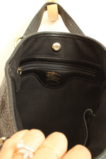 Burberry Black Pebble Leather Handbag Purse