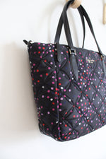 Kate Spade Jae Quilted Festive Confetti Black Nylon Medium Satchel