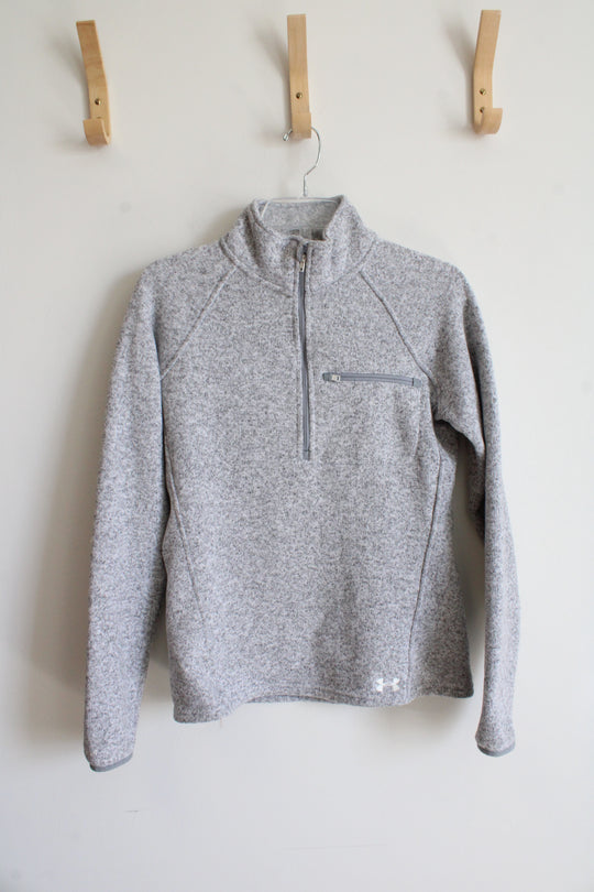 Under Armour Gray Heathered 1/4 Zip Sweatshirt | S