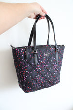 Kate Spade Jae Quilted Festive Confetti Black Nylon Medium Satchel