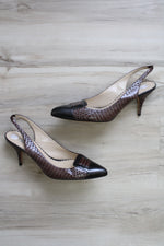 Oscar De La Renta Python Slingback Pump Shoes | Size 7.5