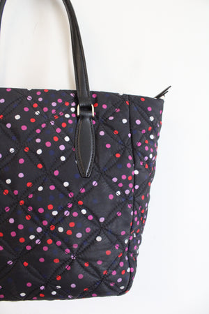 Kate Spade Jae Quilted Festive Confetti Black Nylon Medium Satchel