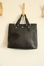 Burberry Black Pebble Leather Handbag Purse