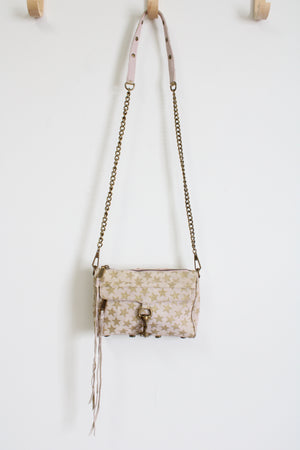 Rebecca Minkoff Mini M.A.C. Suede Gold Stars Print Crossbody Purse Jubilee Thrift