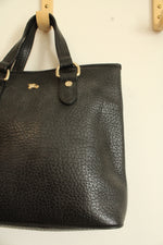 Burberry Black Pebble Leather Handbag Purse