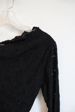 Express Black Lace One Shoulder Asymmetrical Top | M