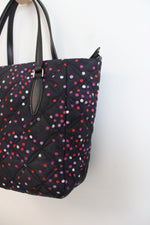 Kate Spade Jae Quilted Festive Confetti Black Nylon Medium Satchel