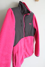 Fila Sport Hot Pink & Gray Fuzzy Full Zip Jacket | S