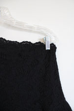 Express Black Lace One Shoulder Asymmetrical Top | M