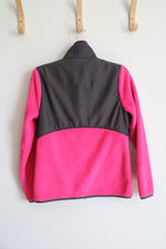 Fila Sport Hot Pink & Gray Fuzzy Full Zip Jacket | S