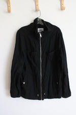 Old Navy Black Linen Blend Full Zip Jacket | L