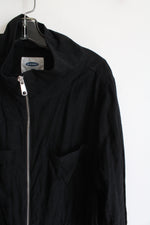 Old Navy Black Linen Blend Full Zip Jacket | L