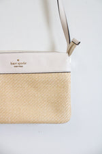 Kate Spade White Straw Triple Gusset Crossbody Bag