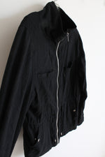 Old Navy Black Linen Blend Full Zip Jacket | L