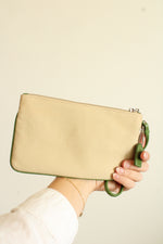 Coach Green & Tan Wristlet Pouch