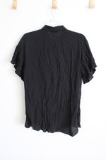 Nine West Black Button Down Blouse | M