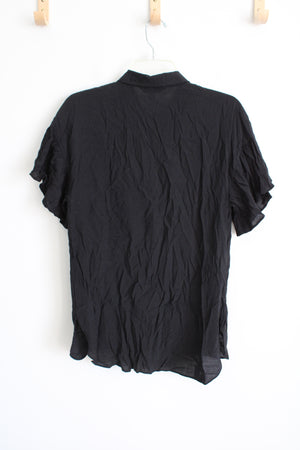 Nine West Black Button Down Blouse | M
