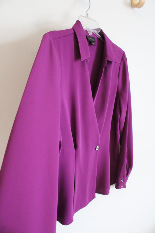 J.Jill Easy Care Wearever Collection Purple Blouse | M Petite