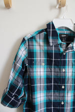 Urban Pipeline Blue & White Plaid Button Down Shirt | Youth L