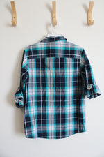 Urban Pipeline Blue & White Plaid Button Down Shirt | Youth L
