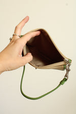 Coach Green & Tan Wristlet Pouch