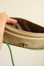 Coach Green & Tan Wristlet Pouch