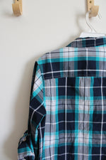 Urban Pipeline Blue & White Plaid Button Down Shirt | Youth L