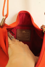 Coach Tangerine Stewart Signature Canvas Leather Shoulder Bag Crossbody Purse