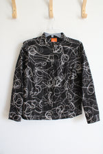 Hearts Of Palm Black & White Stitched Full Zip Jacket | 8