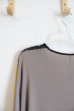 Artimino Black & Dotted Gold & Tan Color Blocked Top | OS